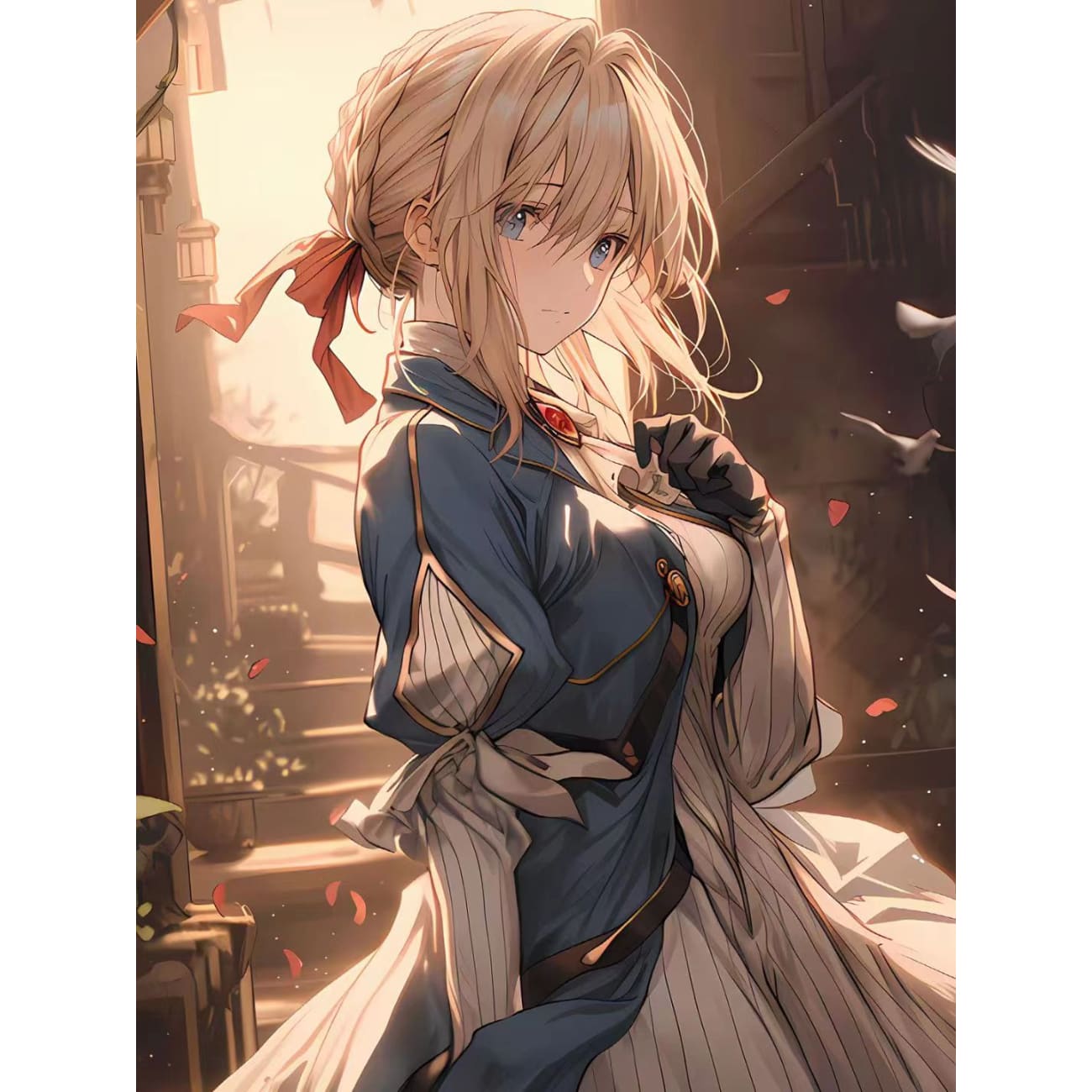 Xing Kong Studio - Violet Evergarden with Rose Poster Frame