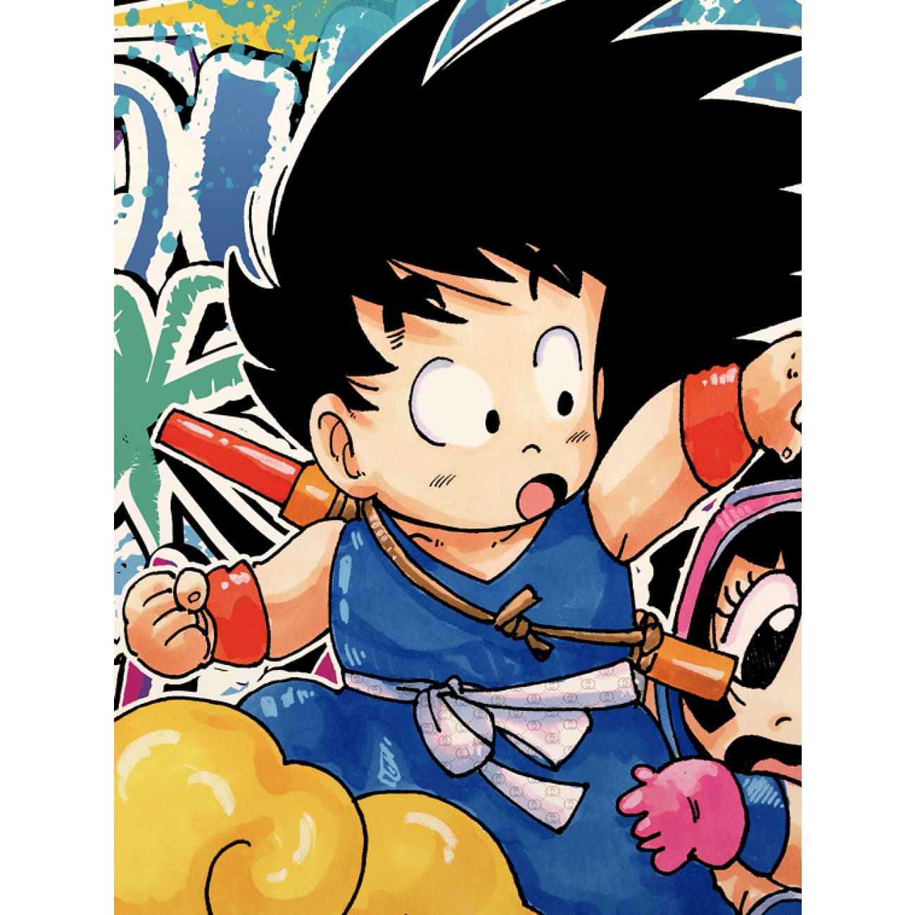 Xing Kong Studio - Young Goku and Chi Chi Poster Frame