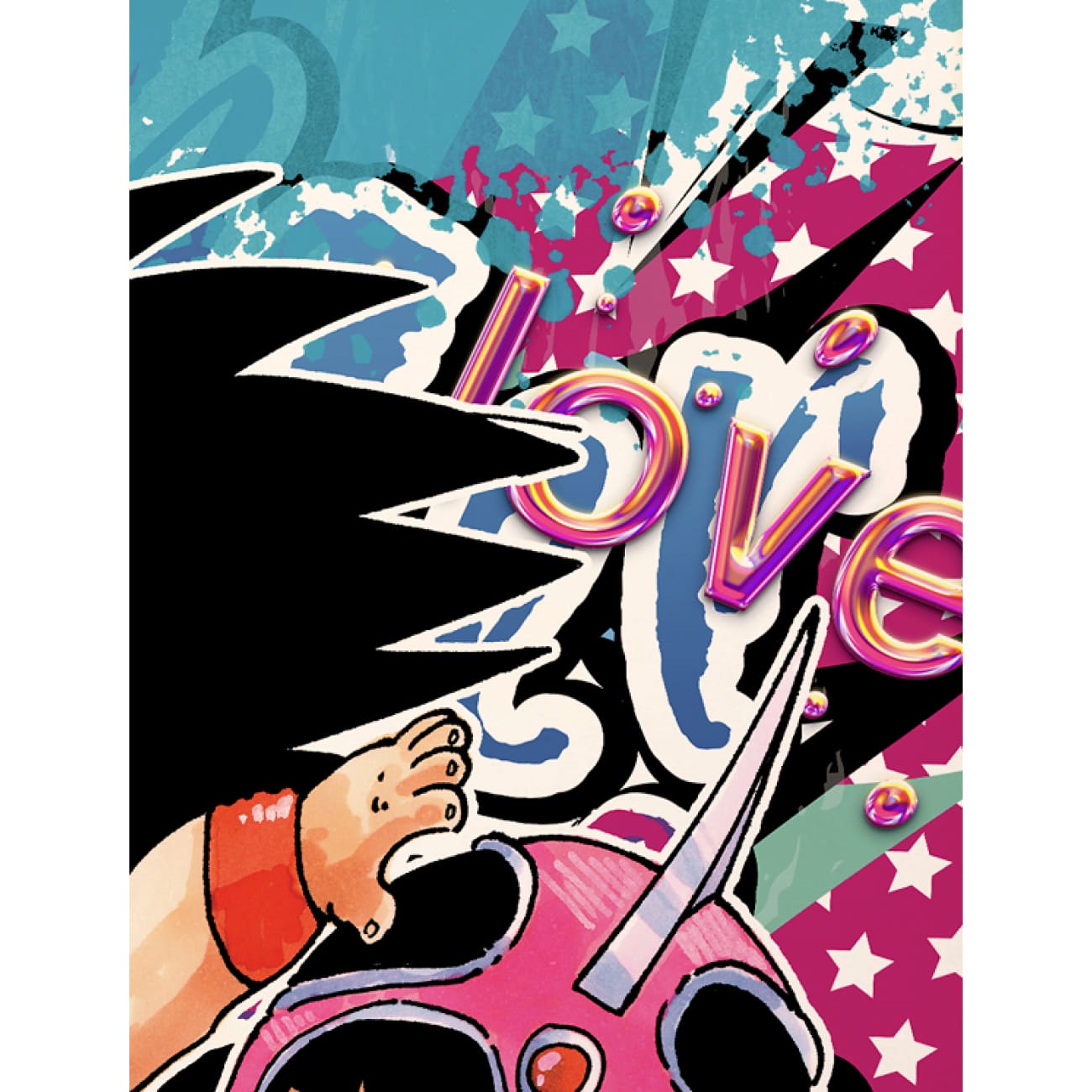 Xing Kong Studio - Young Goku and Chi Chi Poster Frame
