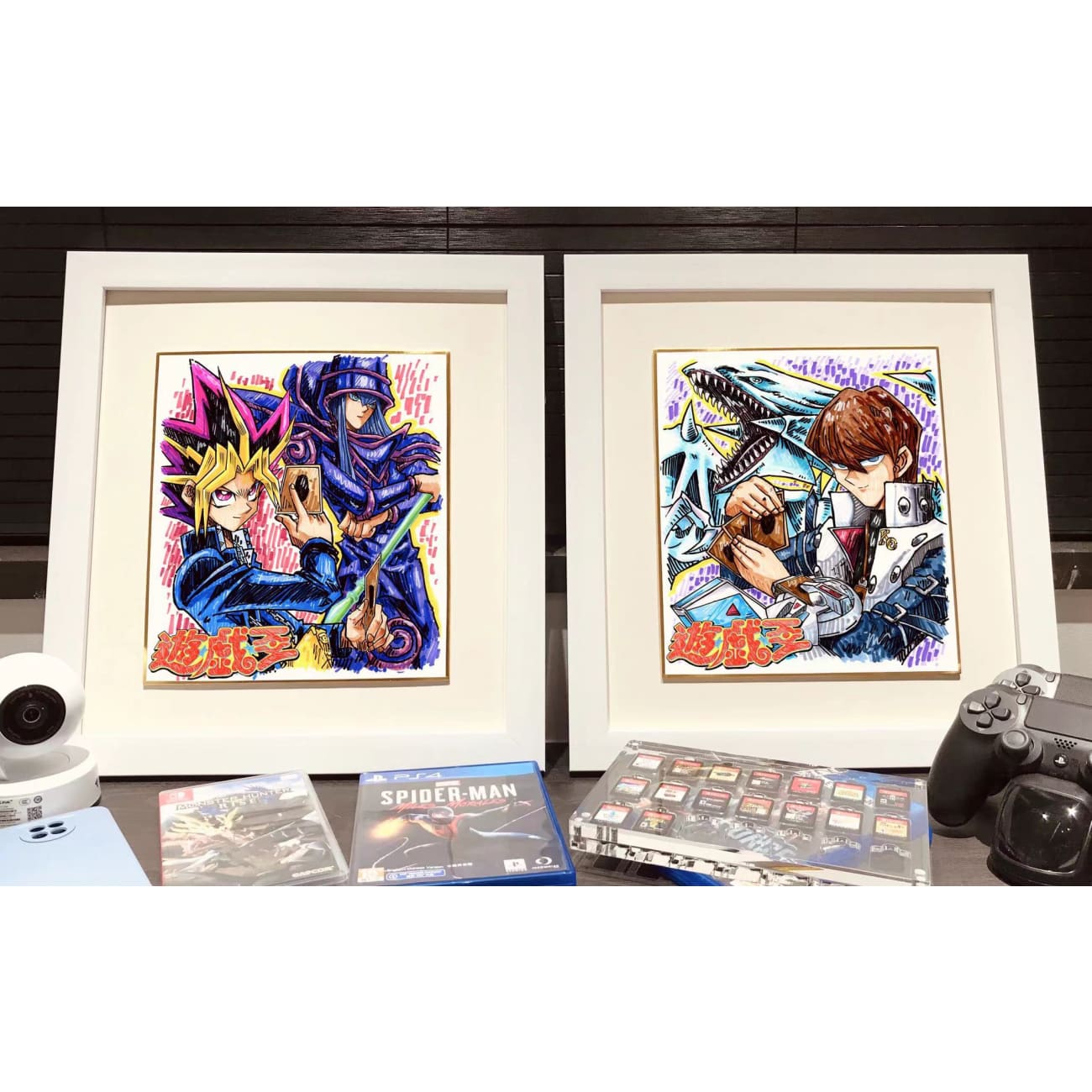 Yugi Mutou and Seto Kaiba Drawing Poster Frame 