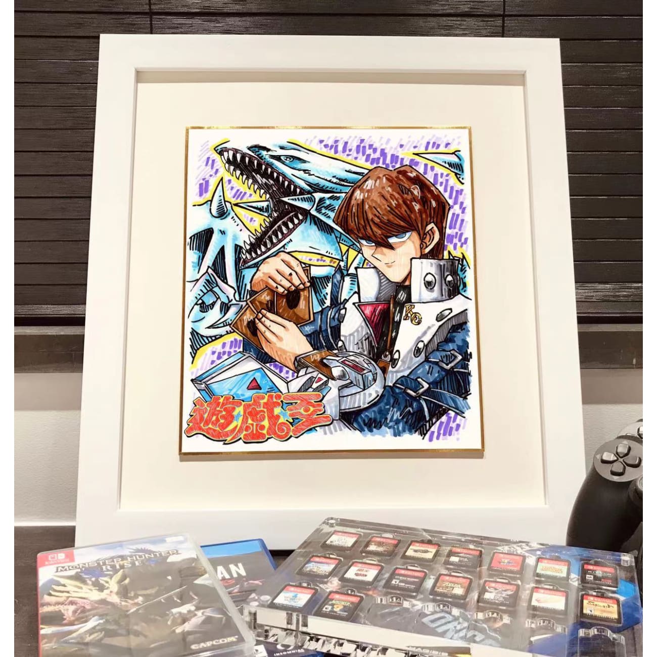 Yugi Mutou and Seto Kaiba Drawing Poster Frame 