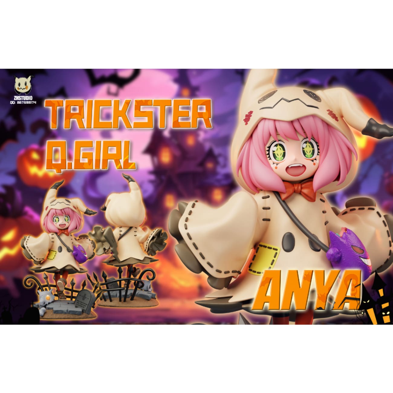Anya Forger COS Mimikyu Halloween Limited Statue - ZH Studio [In-Stock] main image 0