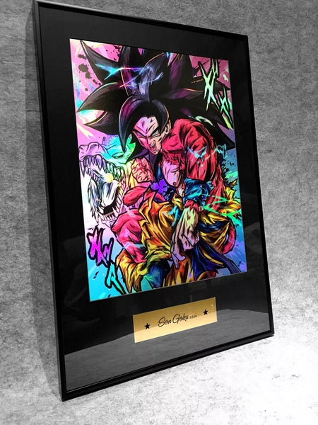 BBD Studio X 1985 Painting Lab - Super Saiyan 4 Son Goku Coloured Chrome Poster Frame