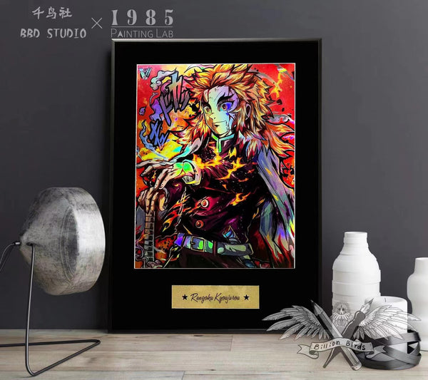 BBD studio X 1985 painting Lab - Rengoku Coloured chrome poster Frame