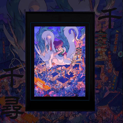 Chihiro Ogino with Dragon Haku poster frame 