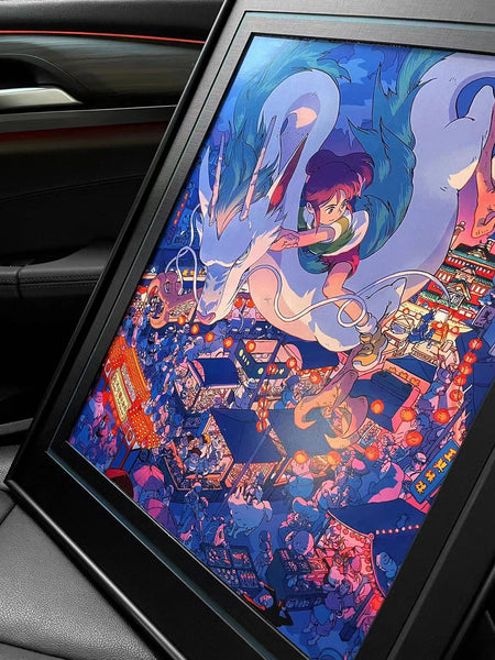 Chihiro Ogino with Dragon Haku poster frame 