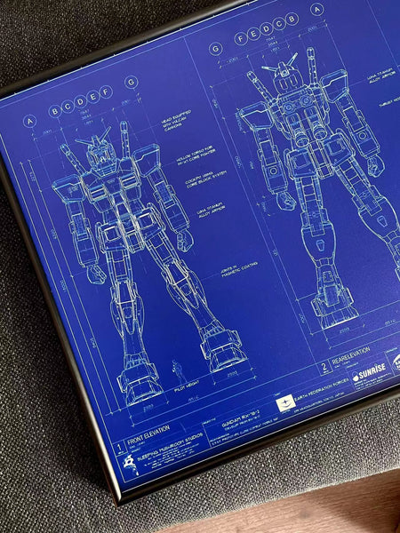 Blue print Gundam RX-78-2 Poster Frame