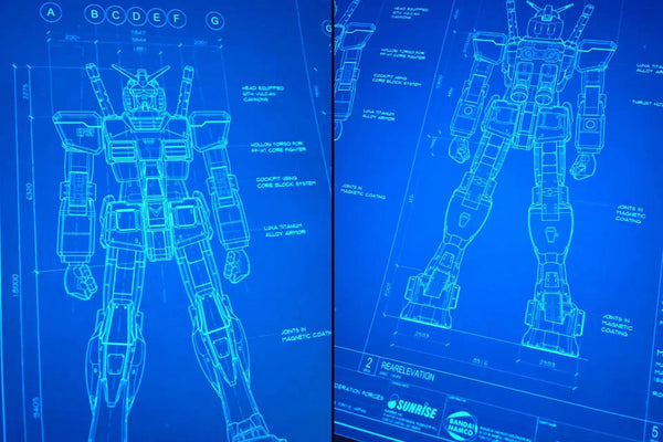 Blue print Gundam RX-78-2 Poster Frame