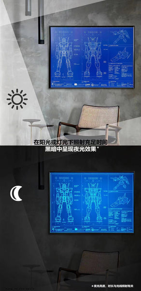 Blue print Gundam RX-78-2 Poster Frame