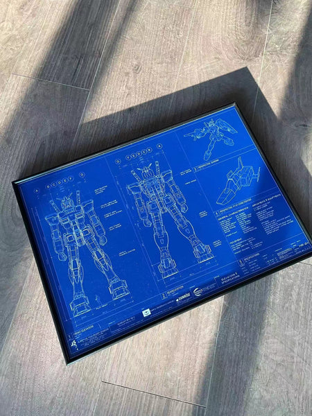 Blue print Gundam RX-78-2 Poster Frame