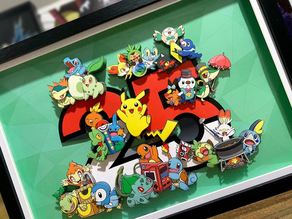 Pokemon 25th Anniversary 3D Photo Frame [Small / Large]