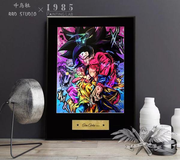 BBD Studio X 1985 Painting Lab - Super Saiyan 4 Son Goku Coloured Chrome Poster Frame