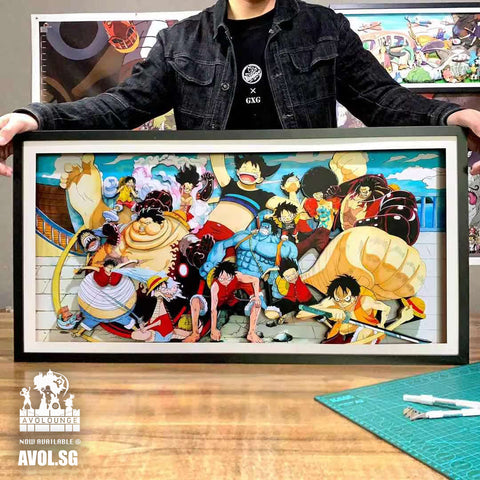 Panda 3D Frame - Monkey D. Luffy 3D poster frame