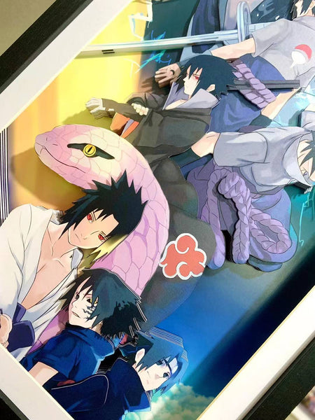 Uchiha Sasuke 3D layering poster frame 