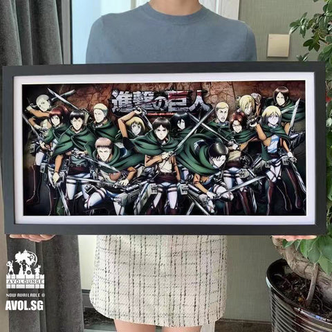 Kala Studio -  Attack On Titan Survey Corps Poster Frame [Black frame or wood Frame]