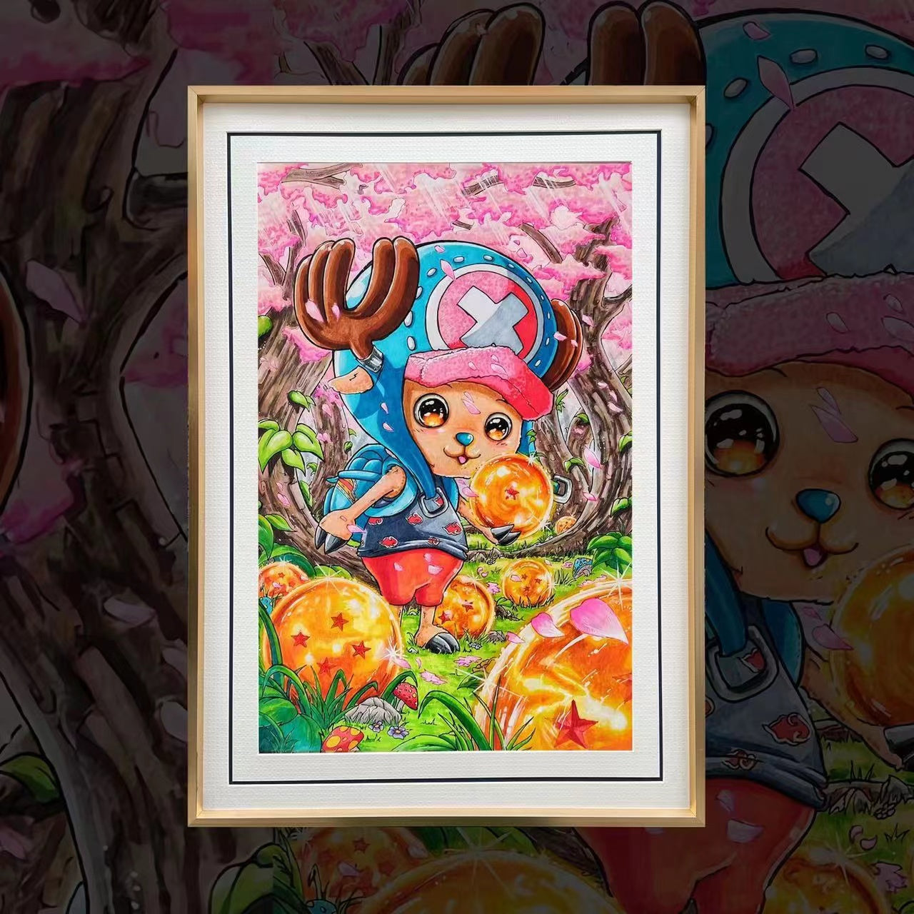 Tony tony chopper illustration drawing poster frame