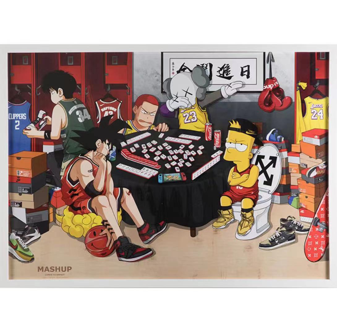Mashup : Mahjong with Kaws; Simpson; Goku 