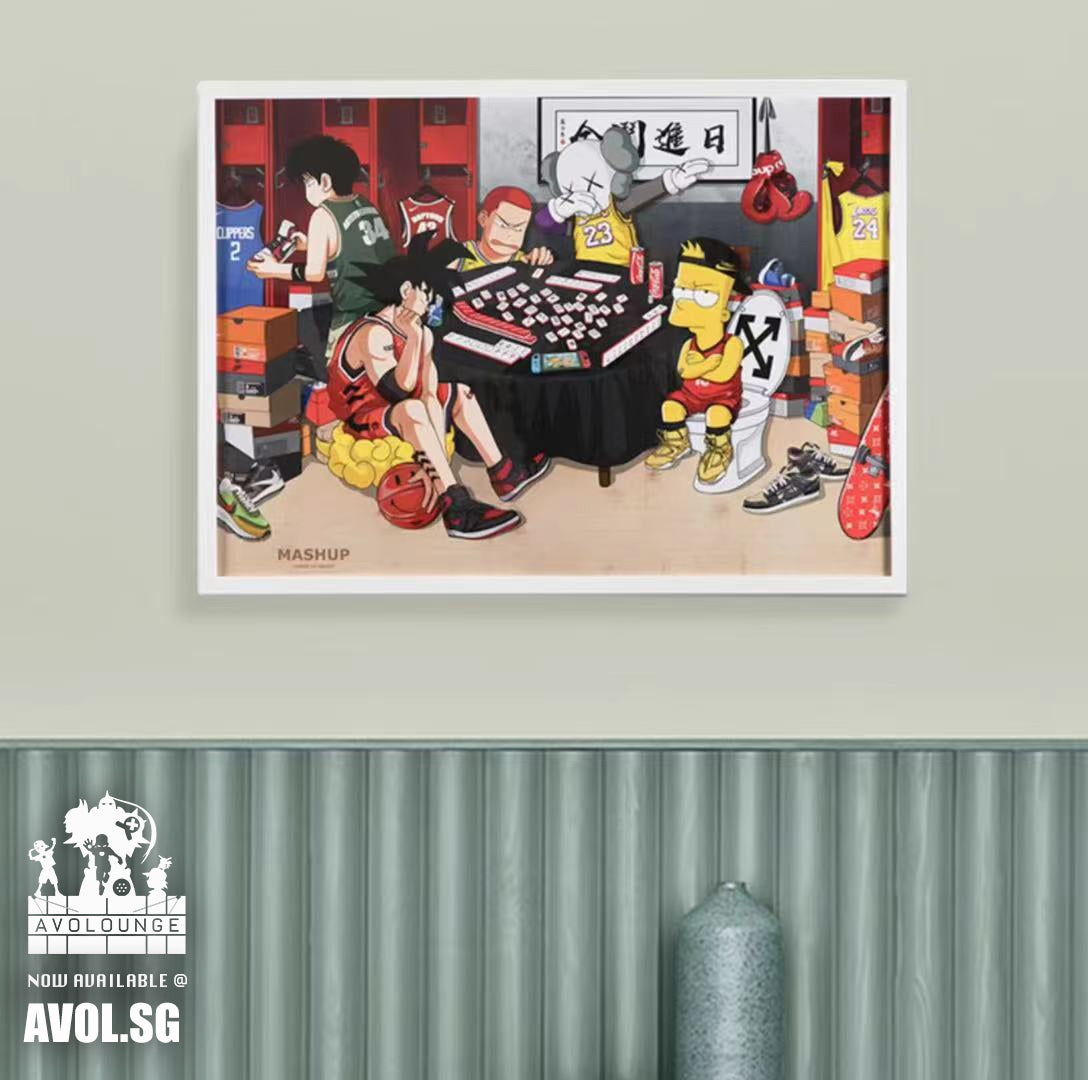 Mashup : Mahjong with Kaws; Simpson; Goku 