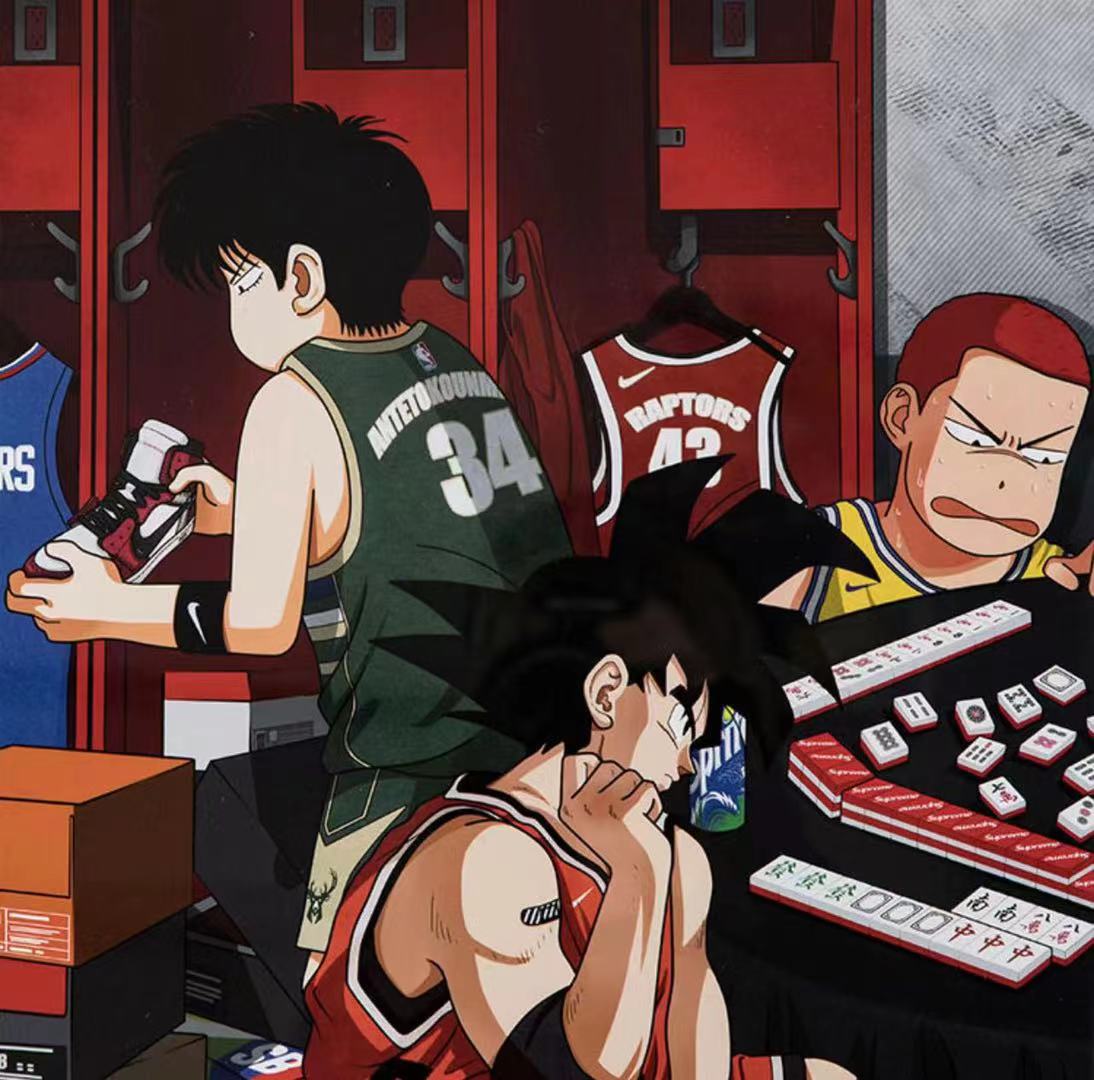 Mashup : Mahjong with Kaws; Simpson; Goku 