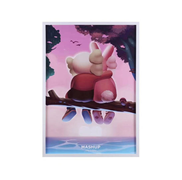  Mashup Kaws and Bunny Poster Frame 