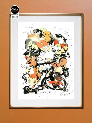  Only Mystical Art - The 8th Generation Pokemon calligraphy Chinese art 