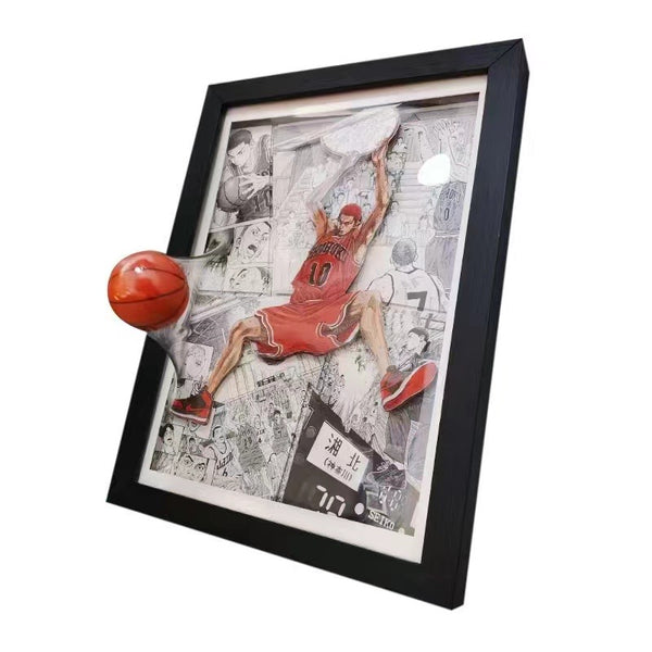 Po Ge Studio - Sakuragi Hanamichi 3D basket ball poster frame