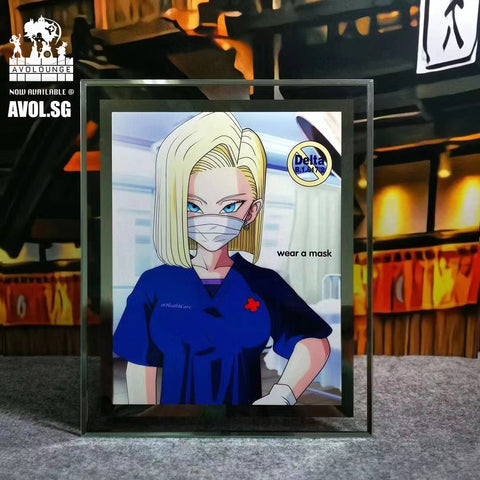 Android 18 as Healthcare Frontliners Glass poster