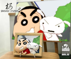 SAKURA Studio - Crayon Shin Chan with Shiro as painting