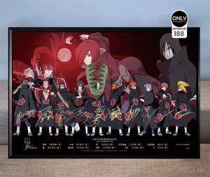 Only Mystical Art - Signature Art Naruto Akatsuki team poster frame 