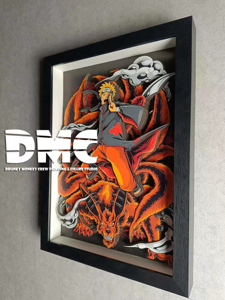 Drunky Monkey Studio - Naruto Uzumaki Nine Tailed Fox 3D Poster Frame [DMN-017]