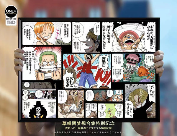 Mystical Art - The 10 Members Of The Straw Hat Pirates Dream Manga Special Commemorative Poster Frame