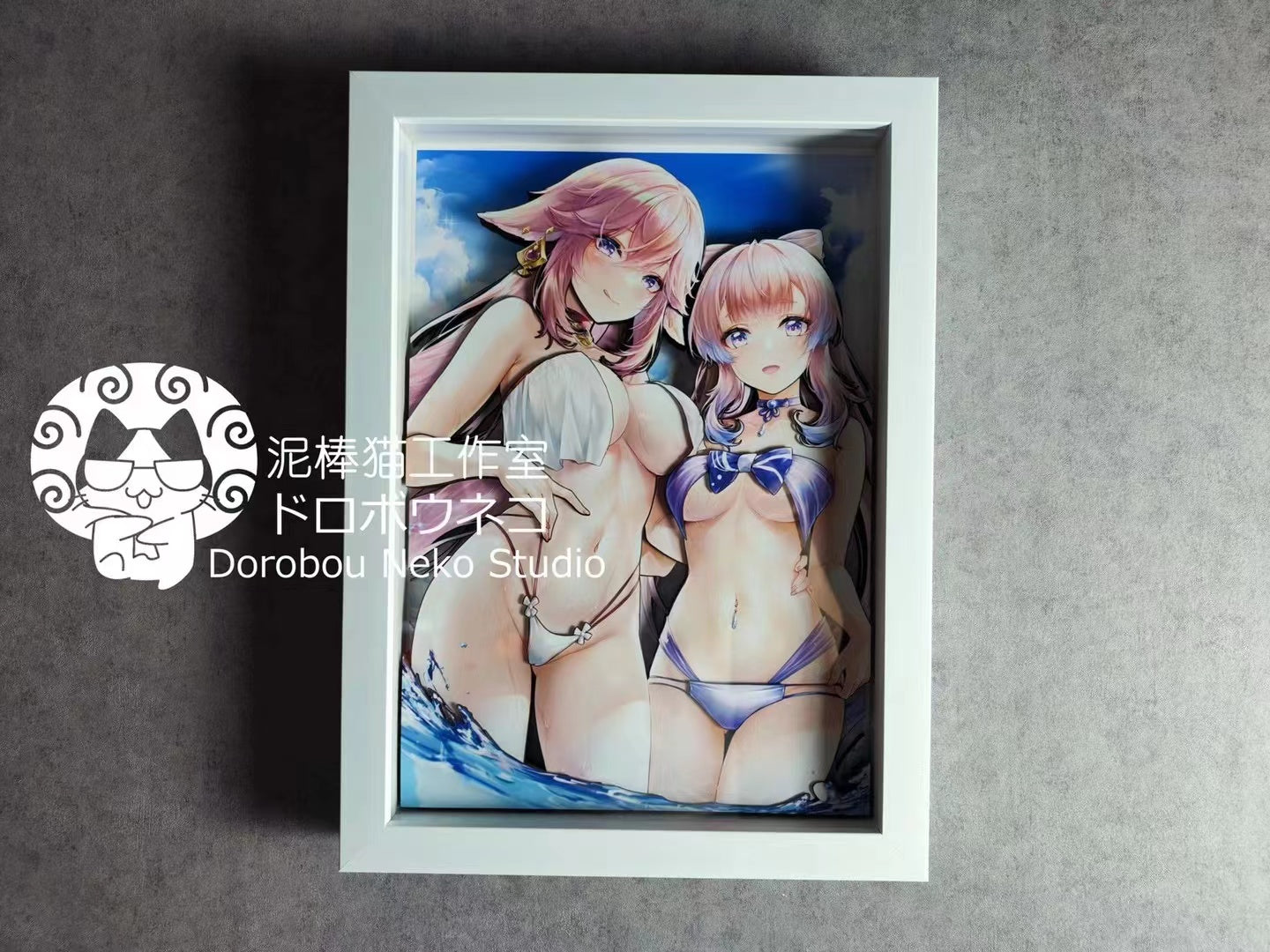 Dorobou Neko Studio - Yae Miko & Sangonomiya Kokomi 3D Cast Off Poster Frame [DSRL-010]