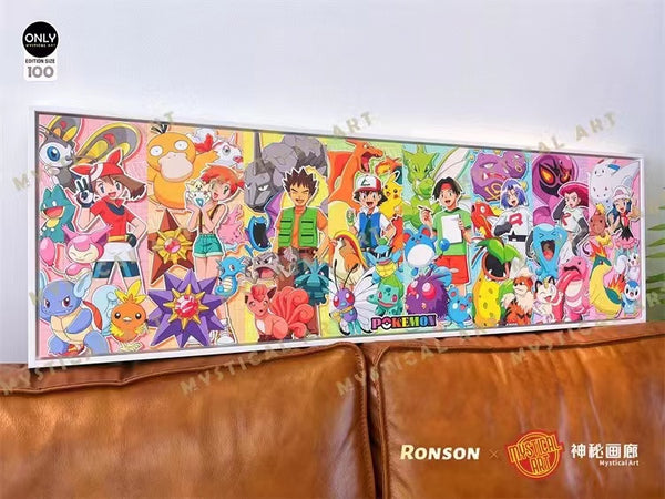 Mystical Art x Ronson - Pokemon - Ash Ketchum & Main Character Poster Frame