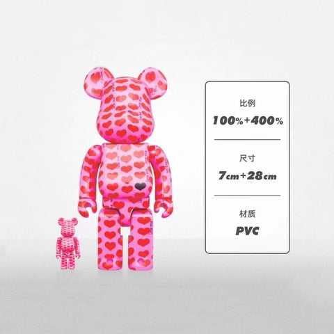 Bearbrick - Pink Heart [400% + 100%]