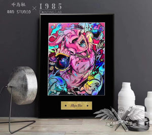 BBD Studio X 1985 Painting Lab - Majin Buu Coloured Chrome Poster Frame