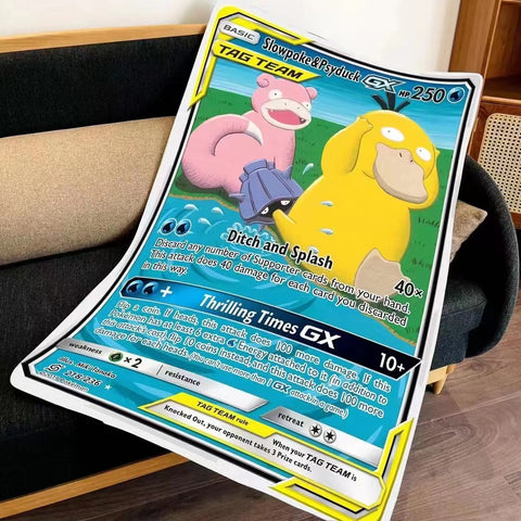 Pokemon Trading Card Seires Slowpoke & Psyduck Carpet [90cm x 120cm]