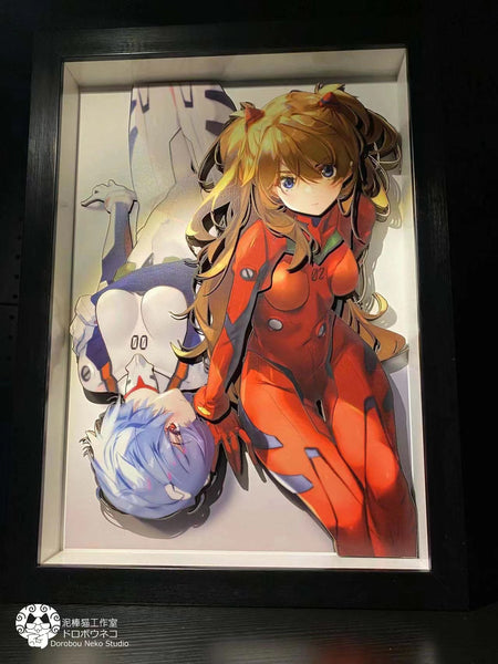 Dorobou Neko Studio - Asuka Langley Sohryu & Rei Ayanami 3D Poster Frame [DS012]