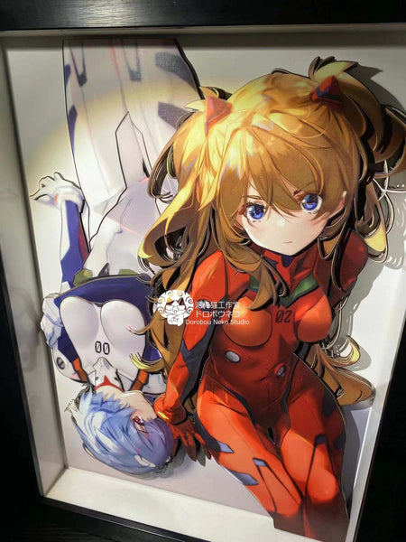 Dorobou Neko Studio - Asuka Langley Sohryu & Rei Ayanami 3D Poster Frame [DS012]