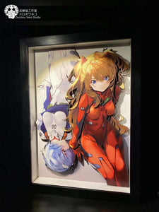 Dorobou Neko Studio - Asuka Langley Sohryu & Rei Ayanami 3D Poster Frame [DS012]