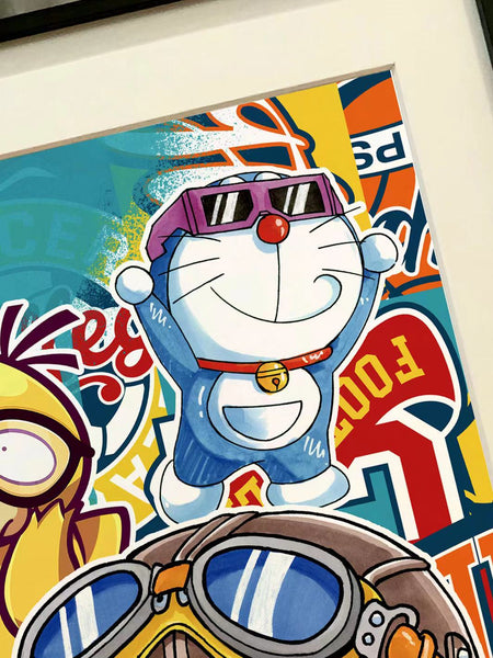 Xing Kong Studio - Arale, Shin Chan, Doraemon & Psyduck Poster Frame