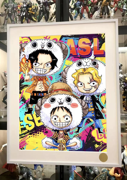 Xing Kong Studio - Three Brother Ace, Luffy & Sabo Poster Frame