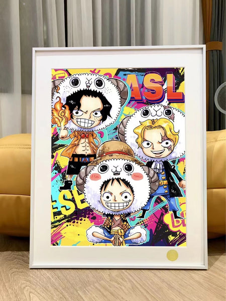 Xing Kong Studio - Three Brother Ace, Luffy & Sabo Poster Frame