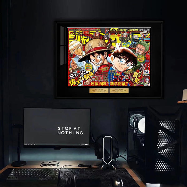 Billion Birds Studio - Rei Furuya, Conan Edogawa, Monkey D. Luffy & Roronoa Zoro Poster Frame
