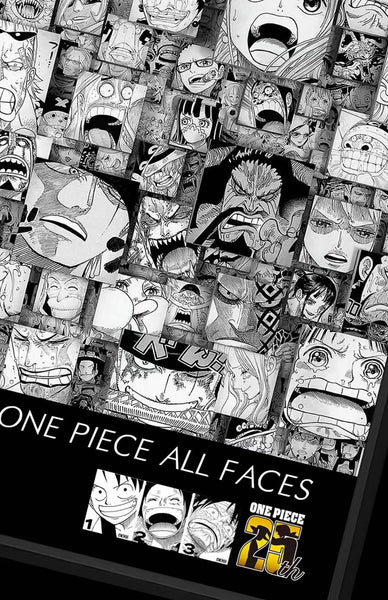 Billion Birds Studio - One Piece All Faces 25th Anniversary Eiichiro Oda Poster Frame