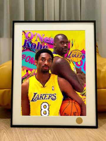 Xing Kong Studio - Kobe Bryant and Shaquille O'Neal Poster Frame 