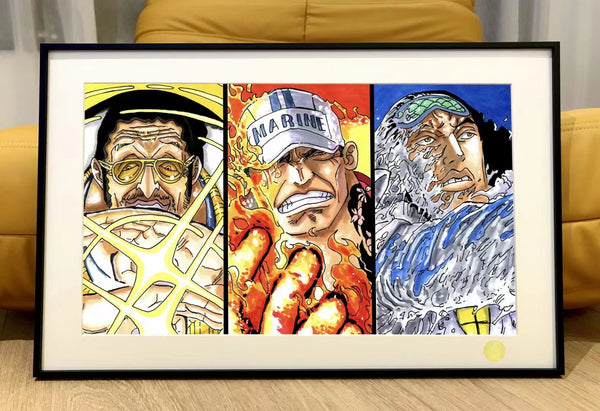 Xing Kong Studio - Three Admirals of the Marines Sakazuki, Kuzan & Borsalino Poster Frame 