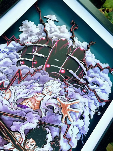 Mystical Art - Sun God Nika Luffy Gear 5 3D Poster Frame