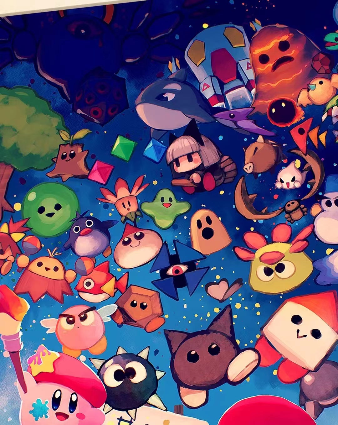 Xing Kong Studio - Adeleine, King Dedede, Ribbon & Kirby's 2.0 Poster Frame