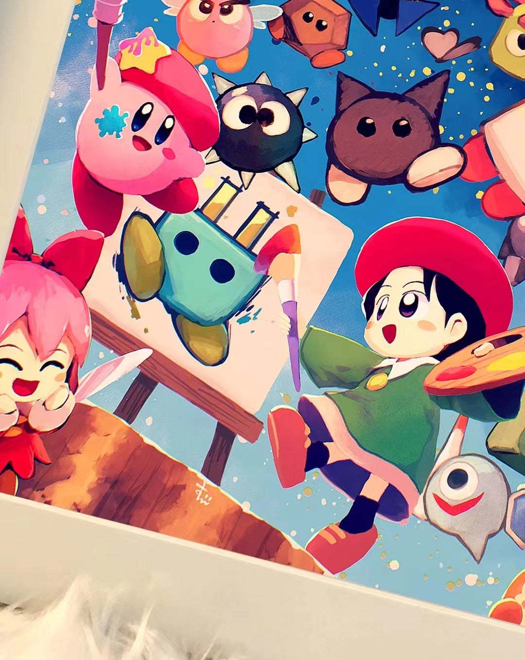 Xing Kong Studio - Adeleine, King Dedede, Ribbon & Kirby's 2.0 Poster Frame