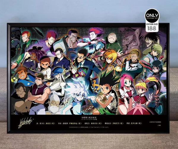 Mystical Art - Hunter × Hunter Main Character Voice Actors's Signatures Poster Frame 